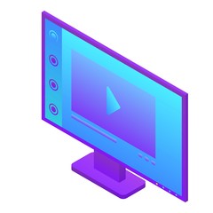Poster - computer monitor icon. isometric of computer monitor vector icon for web design isolated on white ba