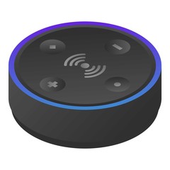 Poster - Modern smart speaker icon. Isometric of modern smart speaker vector icon for web design isolated on white background