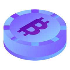 Poster - Bitcoin icon. Isometric of bitcoin vector icon for web design isolated on white background