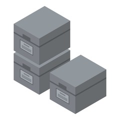 Poster - Archive box icon. Isometric of archive box vector icon for web design isolated on white background