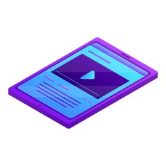 Poster - Modern tablet icon. Isometric of modern tablet vector icon for web design isolated on white background