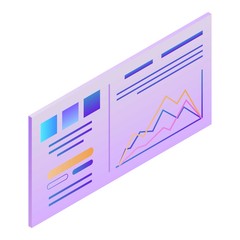 Poster - Graph chart icon. Isometric of graph chart vector icon for web design isolated on white background