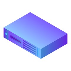 Poster - Server rack metal icon. Isometric of server rack metal vector icon for web design isolated on white background