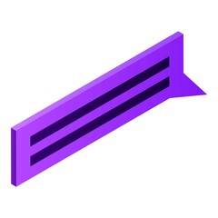 Poster - Violet chat icon. Isometric of violet chat vector icon for web design isolated on white background