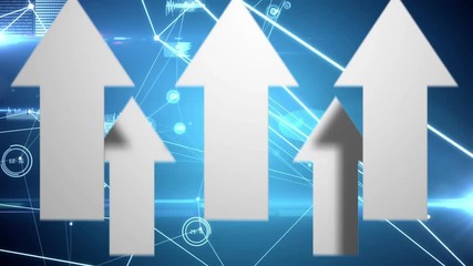 Poster - Arrows pointing up and numbers and graphs are displayed in global market