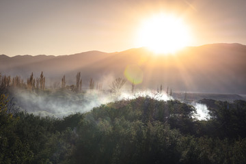 Sunrise en the Amaicha del Valle, Tucuman, Argentina.