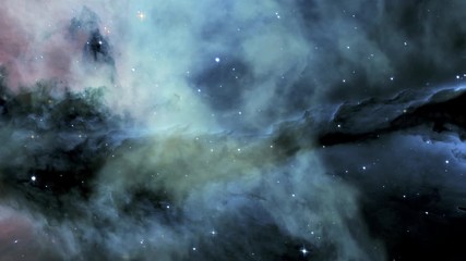 Wall Mural - Traveling through star fields in space to a distant galaxy.