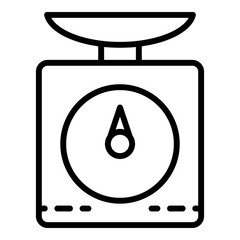 Poster - Kitchen scales icon. Outline kitchen scales vector icon for web design isolated on white background