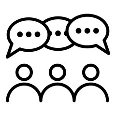 Poster - People group discussion icon. Outline people group discussion vector icon for web design isolated on white background