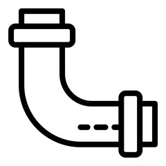 Poster - Curbe pipe icon. Outline curbe pipe vector icon for web design isolated on white background