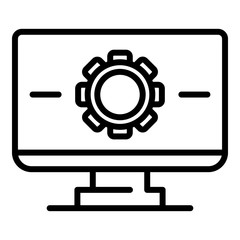 Poster - desktop update icon. outline desktop update vector icon for web design isolated on white background