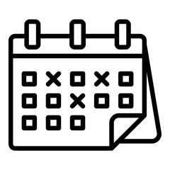 Marked calendar dates icon. Outline marked calendar dates vector icon for web design isolated on white background