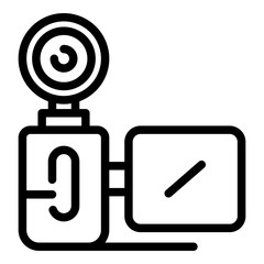 Poster - Backlit vertical camera icon. Outline backlit vertical camera vector icon for web design isolated on white background