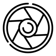 Poster - Camera aperture icon. Outline camera aperture vector icon for web design isolated on white background