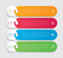 Fototapete - Infographic design vector and marketing icons can be used for workflow layout, diagram, annual report, web design.  Business concept with 4 options, steps or processes. - Vector 