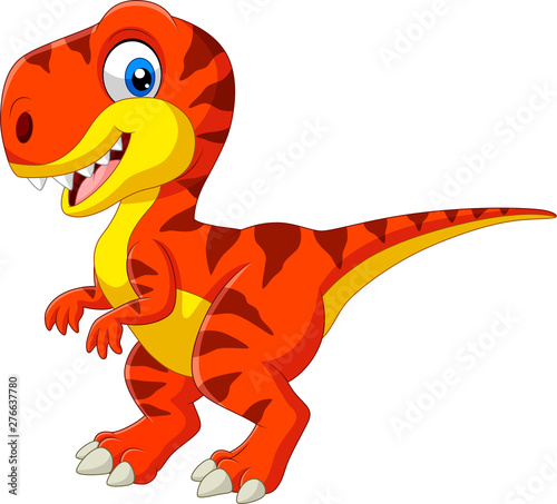 Carta da parati  Cartoon tyrannosaurus isolated on white background