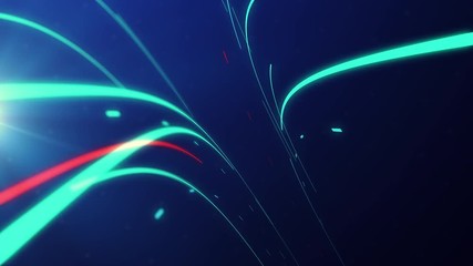 Fototapete - light streaks fly through glow line technology background data center running concept