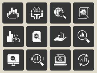 Poster - data analysis icon set. illustrations isolated for graphic and web design.