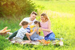 © Pixel-Shot - Happy family on summer picnic in park
