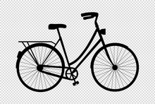 Bicycle Silhouette - Vector Illustration - Isolated On Transparent Background