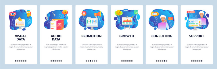 Wall Mural - website and mobile app onboarding screens vector template