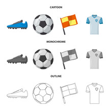 Vector Design Of Soccer And Gear Icon. Set Of Soccer And Tournament Stock Symbol For Web.