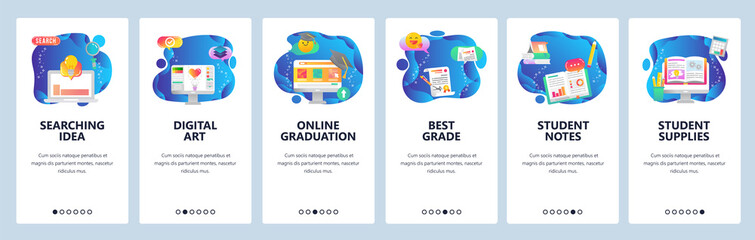Poster - Website and mobile app onboarding screens vector template