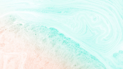 Abstract pastel marble with foam bubbles background. Summer beach background.