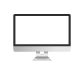 Poster - Screen computer monitor. Computer display isolated on white background. Vector illustration.