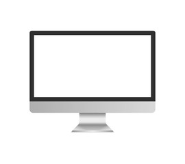 Poster - Screen computer monitor. Computer display isolated on white background. Vector illustration.
