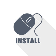 Aufkleber - Flat design vector icon, install illustration