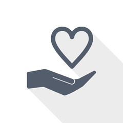 Poster - Care love flat design vector icon