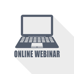 Fototapete - online webinar flat design vector icon