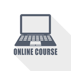 Leinwandbilder - online course flat design vector icon