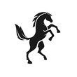 standing horse side view black vector silhouette design