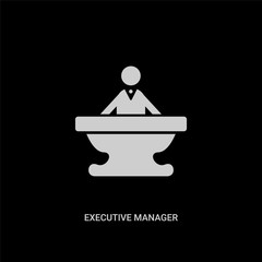 Wall Mural - white executive manager vector icon on black background. modern flat executive manager from people concept vector sign symbol can be use for web, mobile and logo.