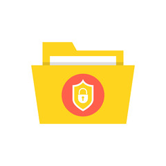 Poster - File protection. Data security and privacy concept. Safe confidential information. Vector illustration.