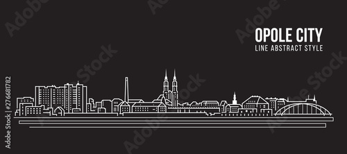 Dekoracja na wymiar  cityscape-building-line-art-vector-illustration-design-opole-city