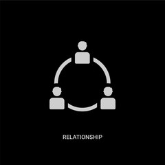 Wall Mural - white relationship vector icon on black background. modern flat relationship from birthday party and wedding concept vector sign symbol can be use for web, mobile and logo.