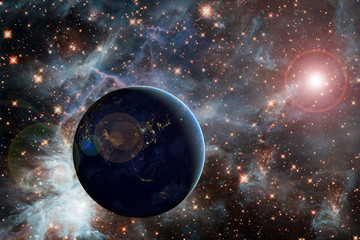 Wall Mural - Dramatic view, earth. The elements of this image furnished by NASA.