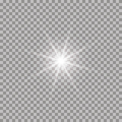 Wall Mural - white glowing light burst explosion transparent. vector illustration for cool effect decoration with