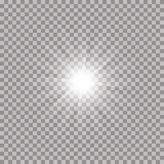 Wall Mural - vector glow light effect. star burst isolated on transparent.