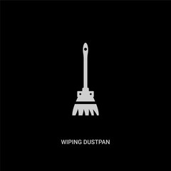 Sticker - white wiping dustpan vector icon on black background. modern flat wiping dustpan from cleaning concept vector sign symbol can be use for web, mobile and logo.