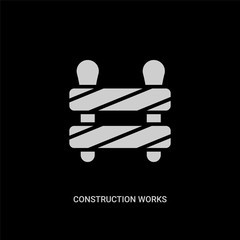 Sticker - white construction works vector icon on black background. modern flat construction works from construction tools concept vector sign symbol can be use for web, mobile and logo.