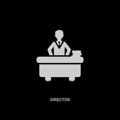 Wall Mural - white director vector icon on black background. modern flat director from professions and jobs concept vector sign symbol can be use for web, mobile and logo.