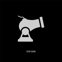 white eyd gun vector icon on black background. modern flat eyd gun from religion concept vector sign symbol can be use for web, mobile and logo.