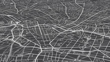 Aerial View City Map Berlin, Monochrome Detailed Plan, Urban Grid In Perspective