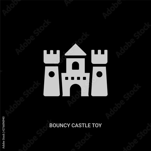 White Bouncy Castle Toy Vector Icon On Black Background Modern Flat Bouncy Castle Toy From Toys Concept Vector Sign Symbol Can Be Use For Web Mobile And Logo Buy This Stock