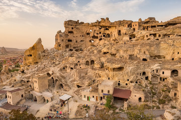 Wall Mural - Cavusin fortress and church Vaftizci Yahya, Saint John the Baptist in Cappadocia, Turkey