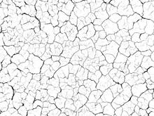 Structure Cracked Soil Ground Earth Texture On White Background, Desert Cracks,Dry Surface Arid In Drought Land Floor Has Many Grooves And Scratches.for Overlay Or Print Background